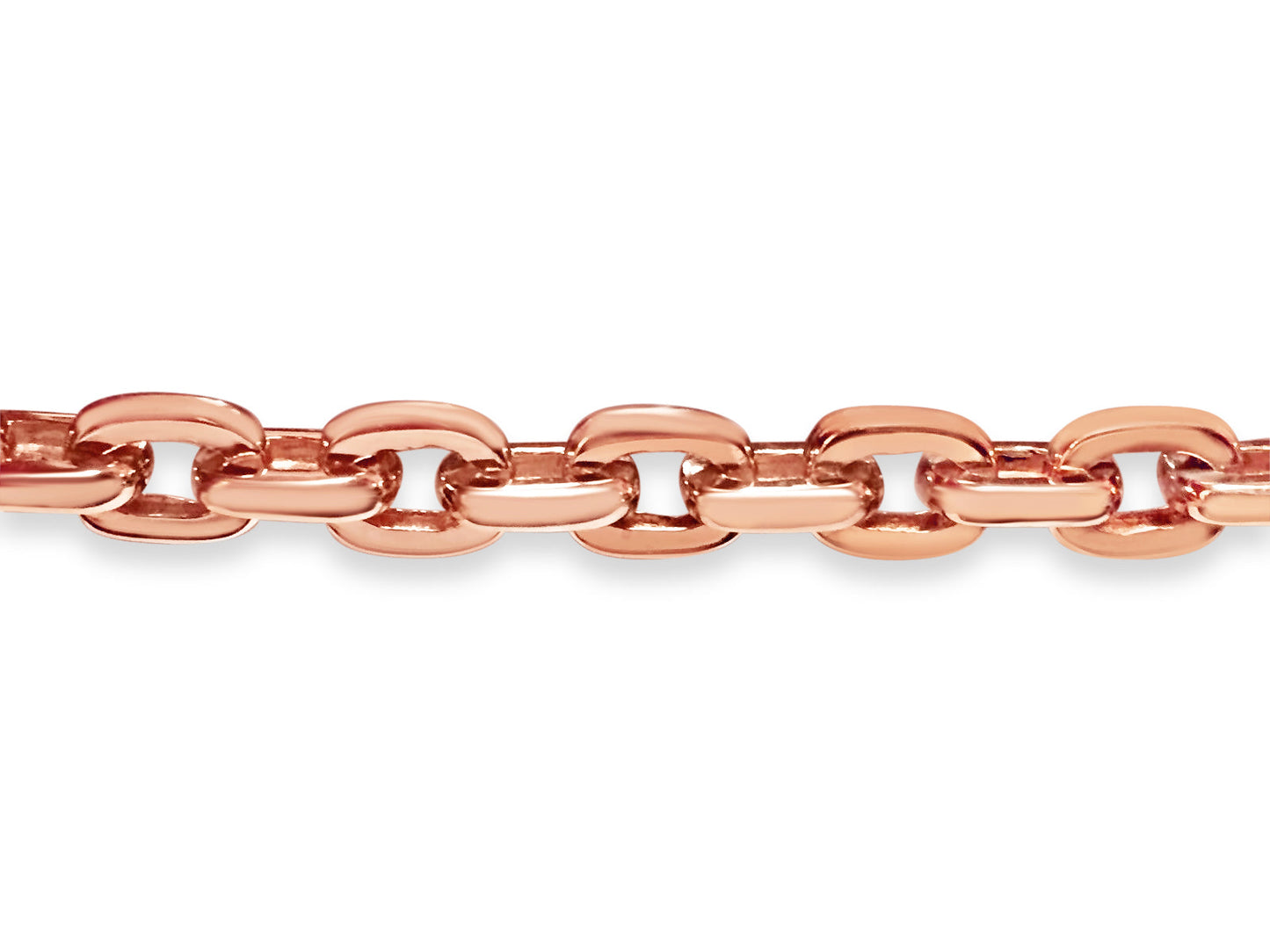 Fancy Rolo Solid White/Yellow/Rose Gold Handmade Bracelet , 8mm, 6.5-10 Inch