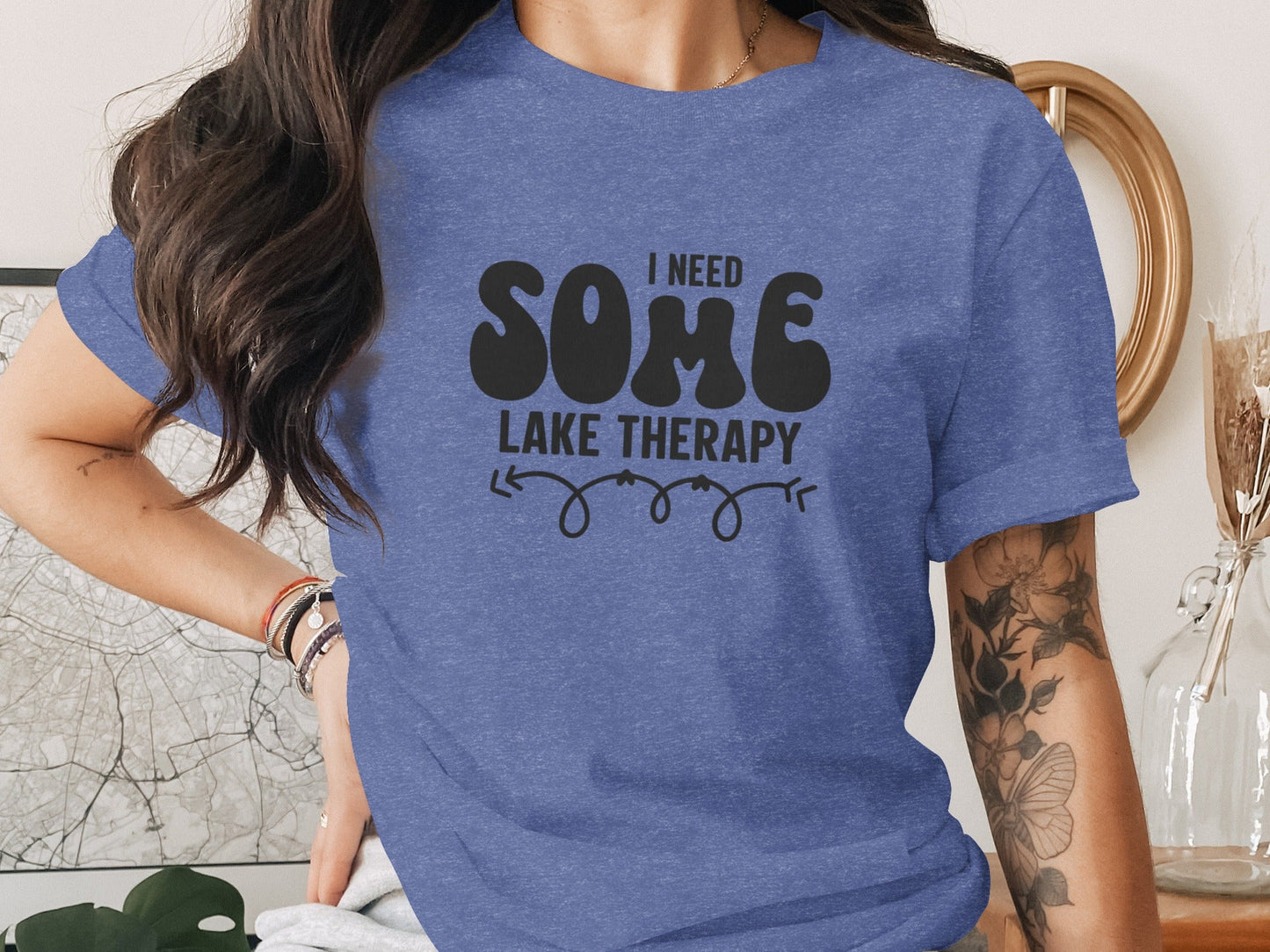 I Need Some Lake Therapy Funny Summer Vacation T-Shirt