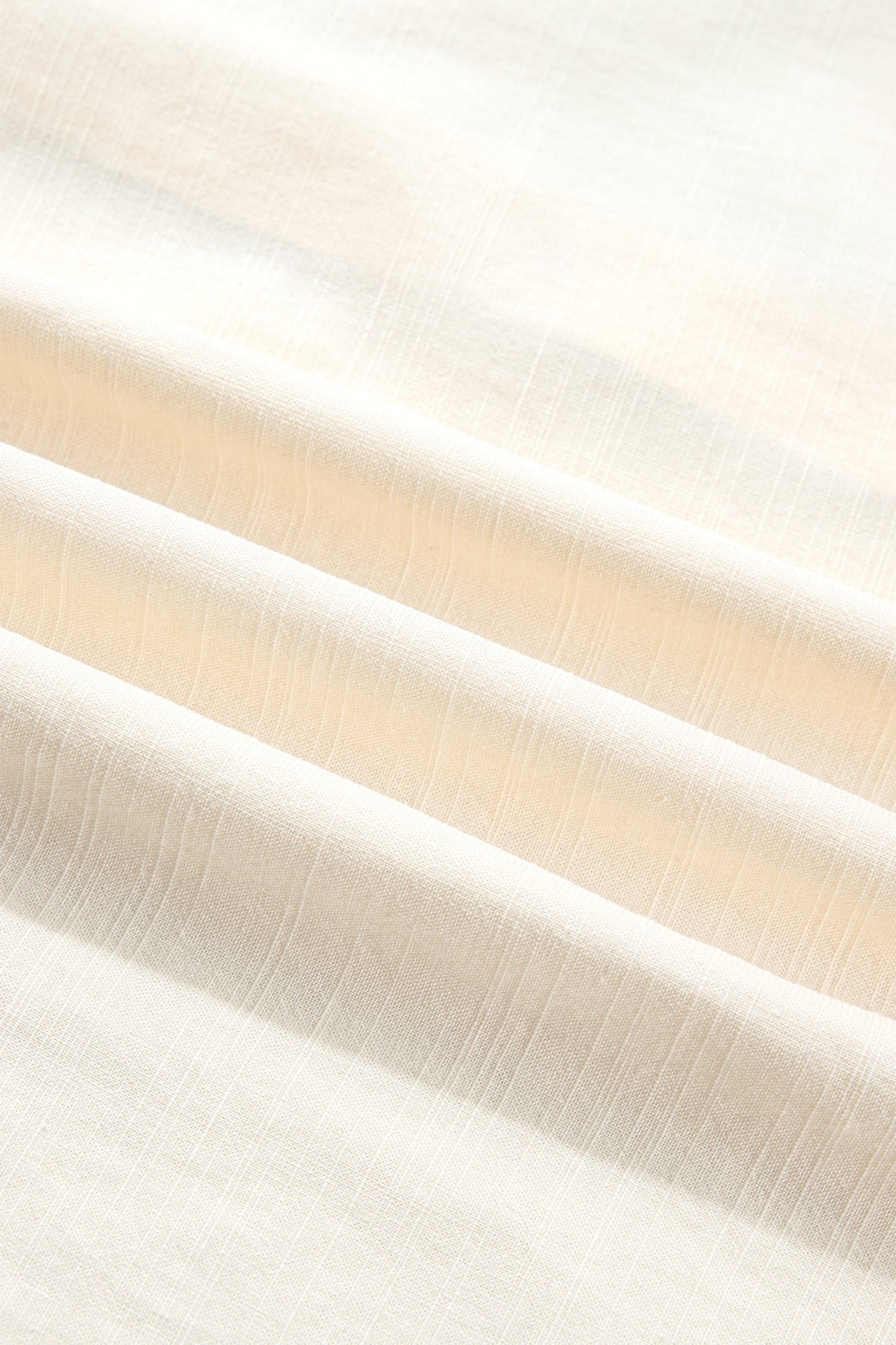 Beige Contrast Color Trim Button Down Long Puff Sleeve Shirt