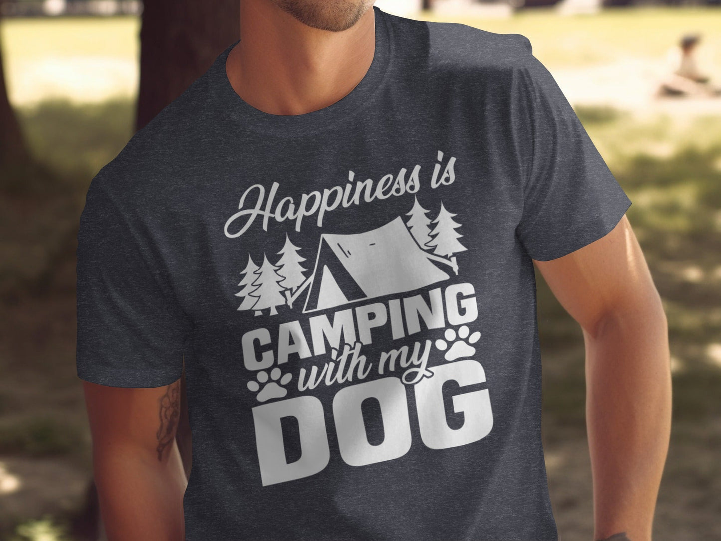 Happiness is Camping with My Dog Awesome Graphic T-Shirt