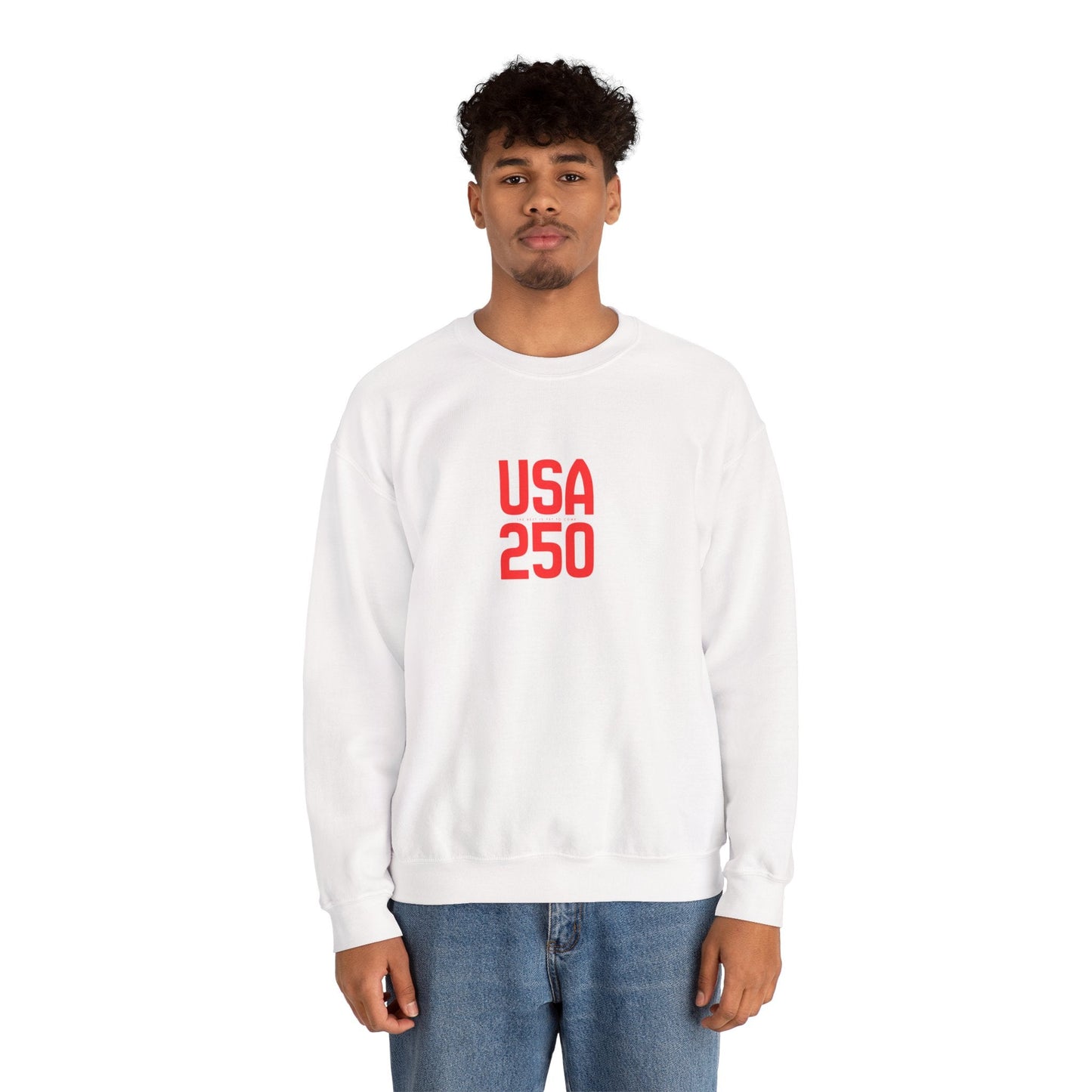 USA 250 Crewneck Sweatshirt — Patriotic 250th Anniversary Pullover