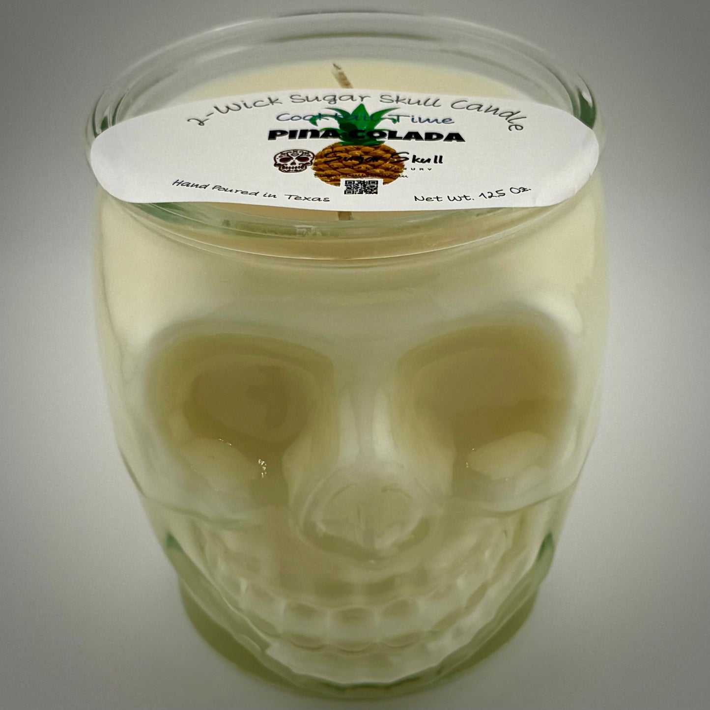 Cocktail Time 2-Wick Sugar Skull Candles