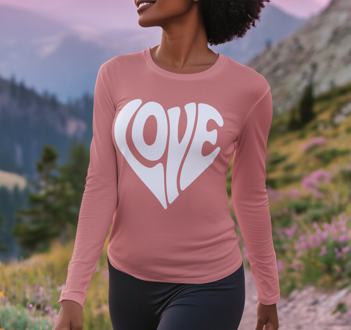Love Heart Long Sleeve T-Shirt - Unisex Cozy Valentine's Day Gift