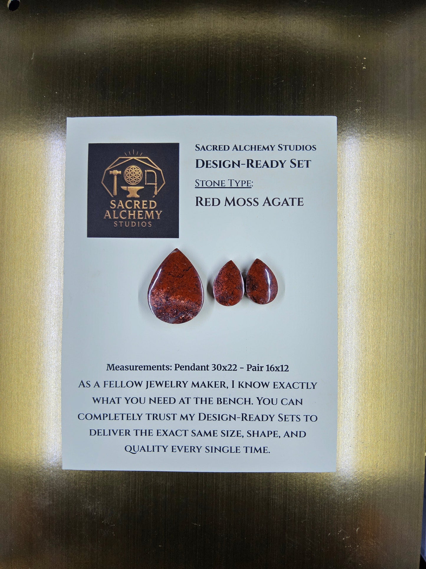 Tear Shape - Red Moss Agate - Design-Ready Sets
