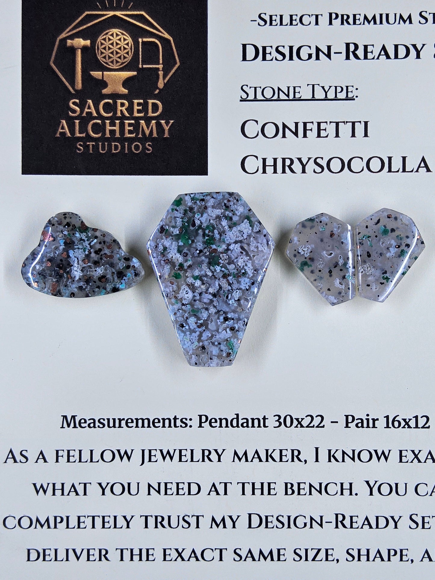 Coffin Shape - Confetti Chrysocolla - Sacred Alchemy Select - Design-Ready Set
