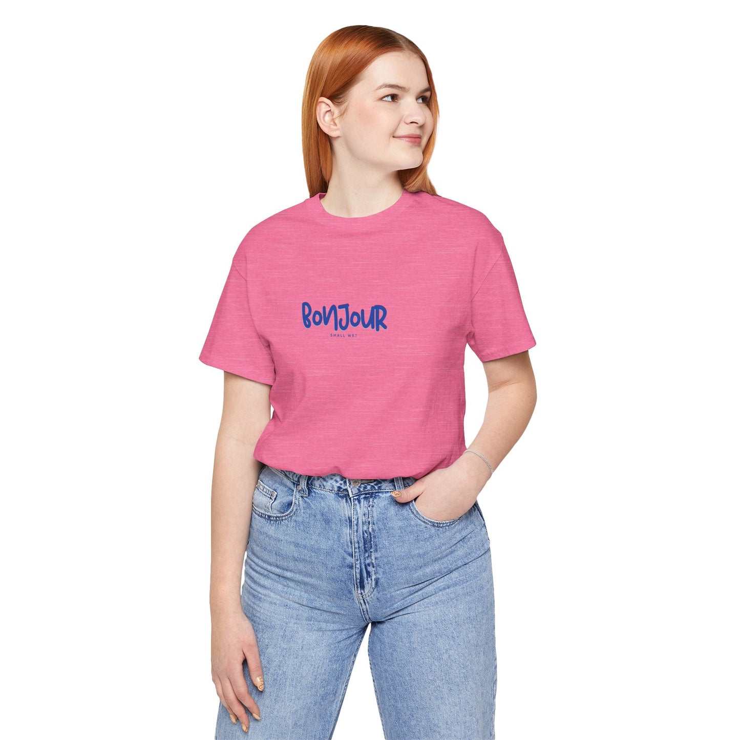 Bonjour Playful Hello Unisex Tee, French Preppy