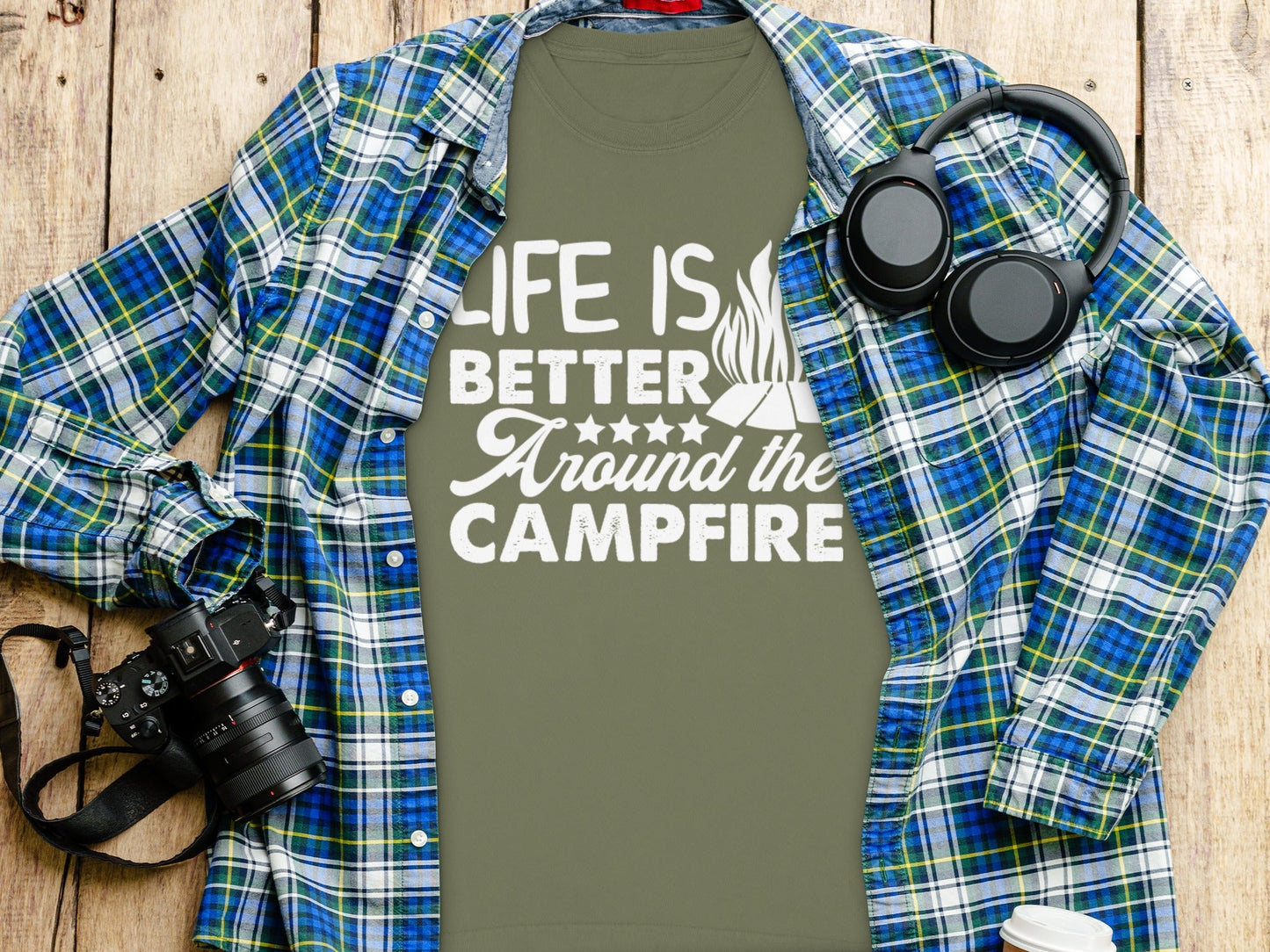 Life Is Better Around The Campfire Graphic Design Long Sleeve T-Shirt