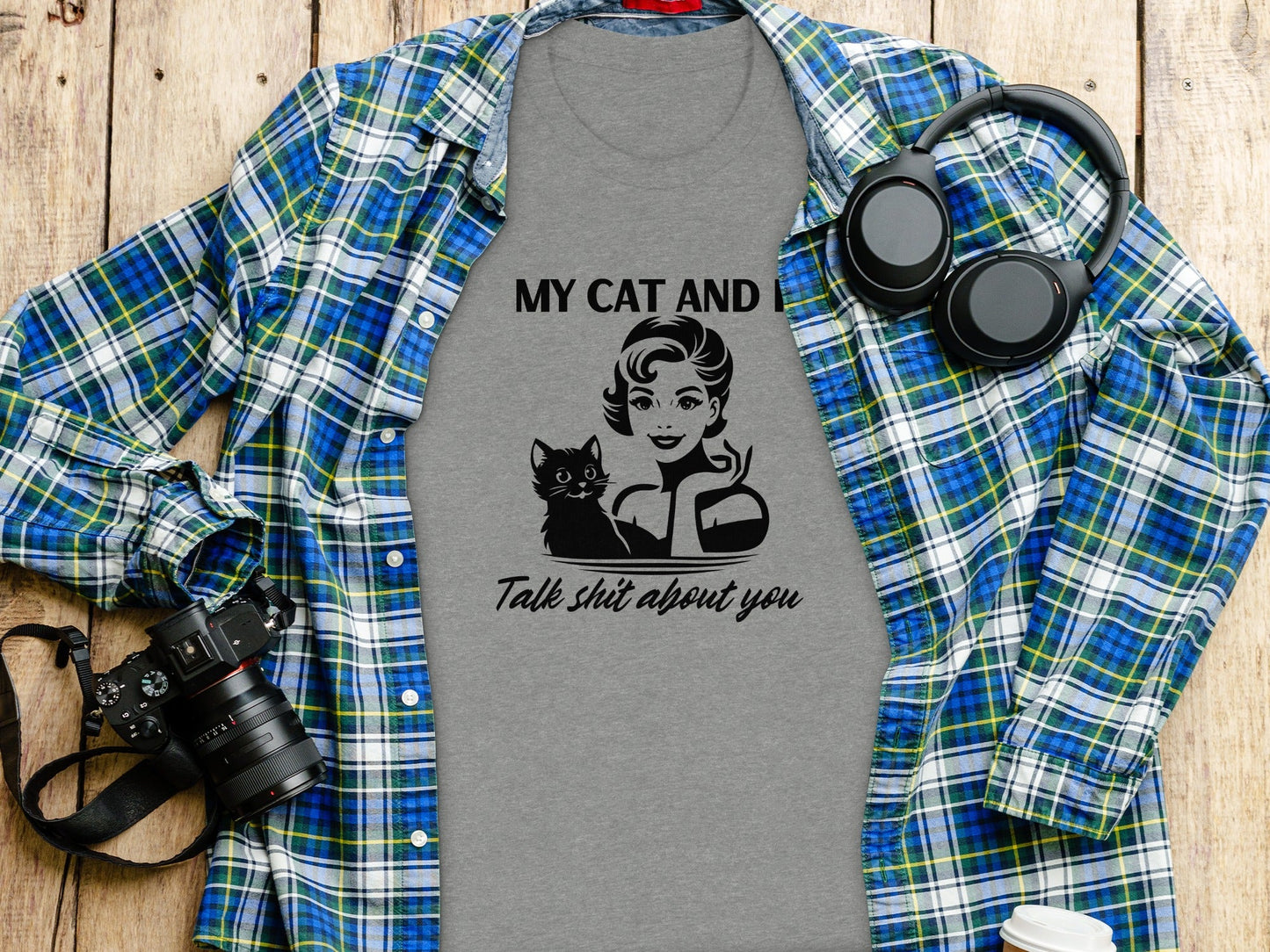 My Cat And I Talk Shit About You Funny Pet T-Shirt