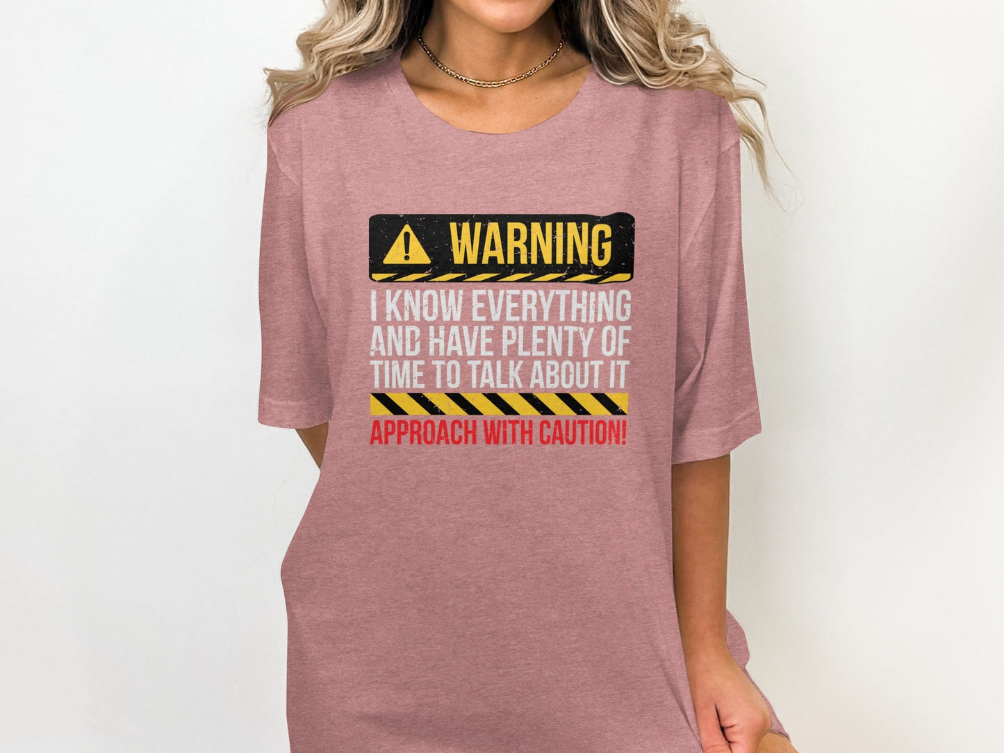 Warning I Know Everything Funny Statement Graphic T-Shirt
