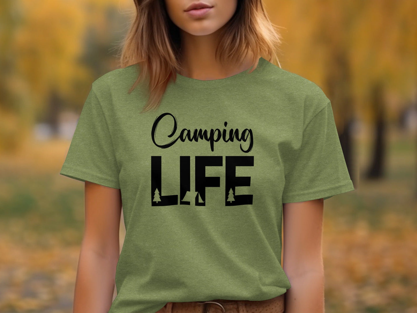 Camping Is Life With Trees And Tent Adventure T-Shirt