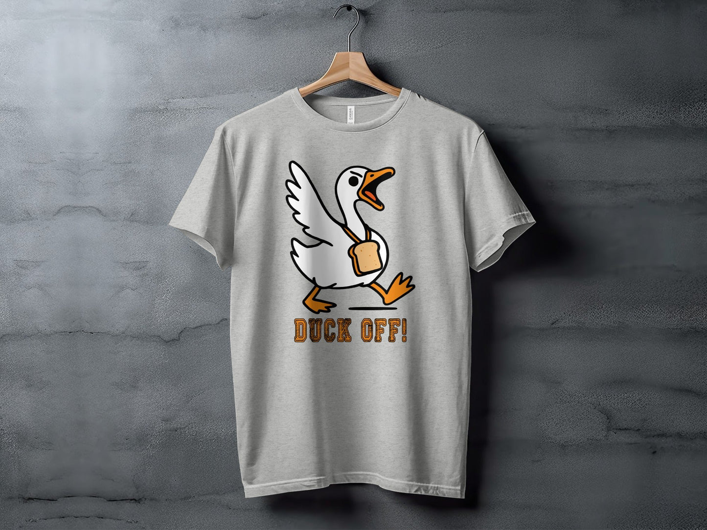 Duck Off Funny Angry Goose with Bread Slice T-Shirt