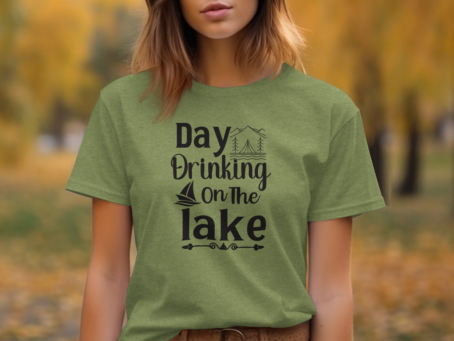 Day Drinking On The Lake Fun Vacation Graphic T-Shirt