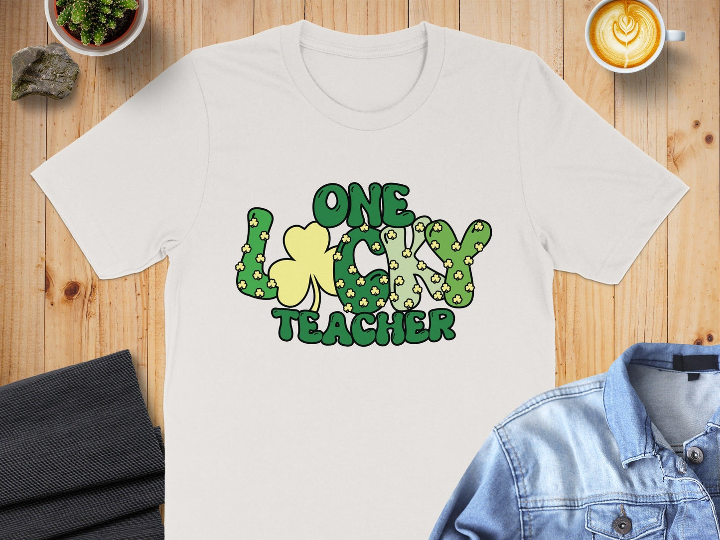 One Lucky Teacher Saint Patricks Day Cute Graphic T-Shirt