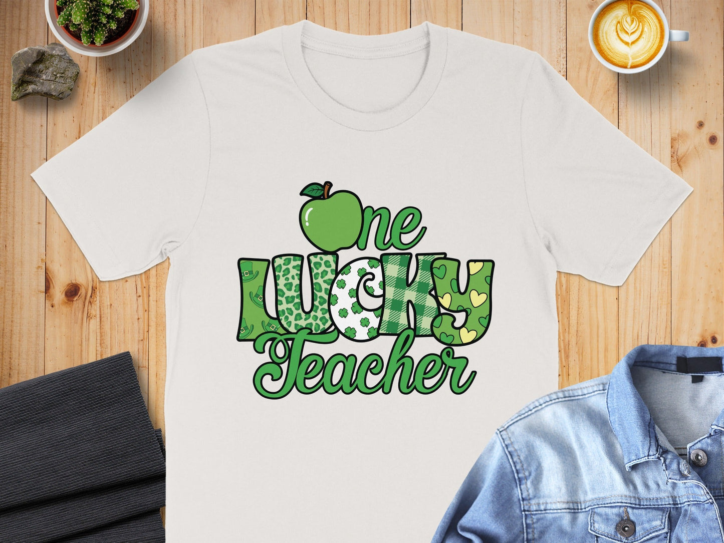 One Lucky Teacher Happy St Patricks Day Graphic T-Shirt