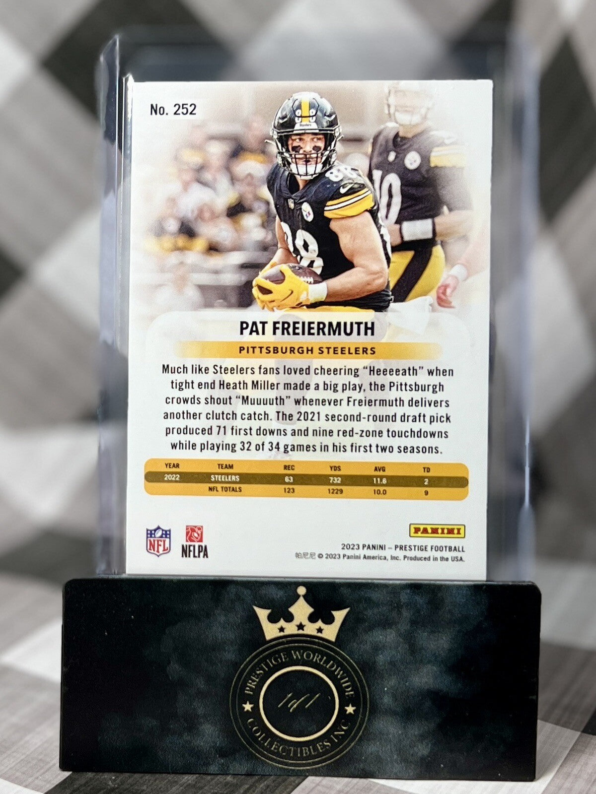 Pat Freiermuth 2023 Prestige Xtra Points Blue /399 #252 Pittsburgh Steelers