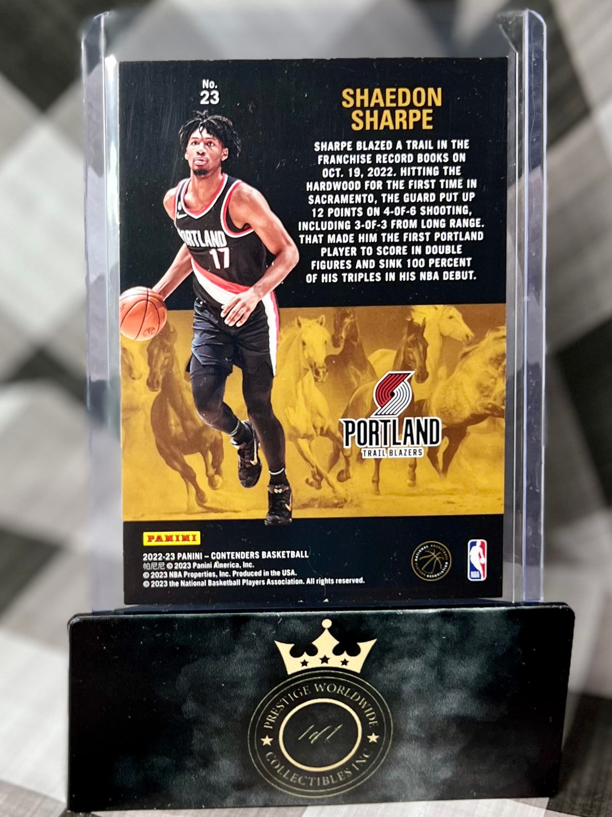 Shaedon Sharpe 2022-23 Contenders Rookie Stallions #23