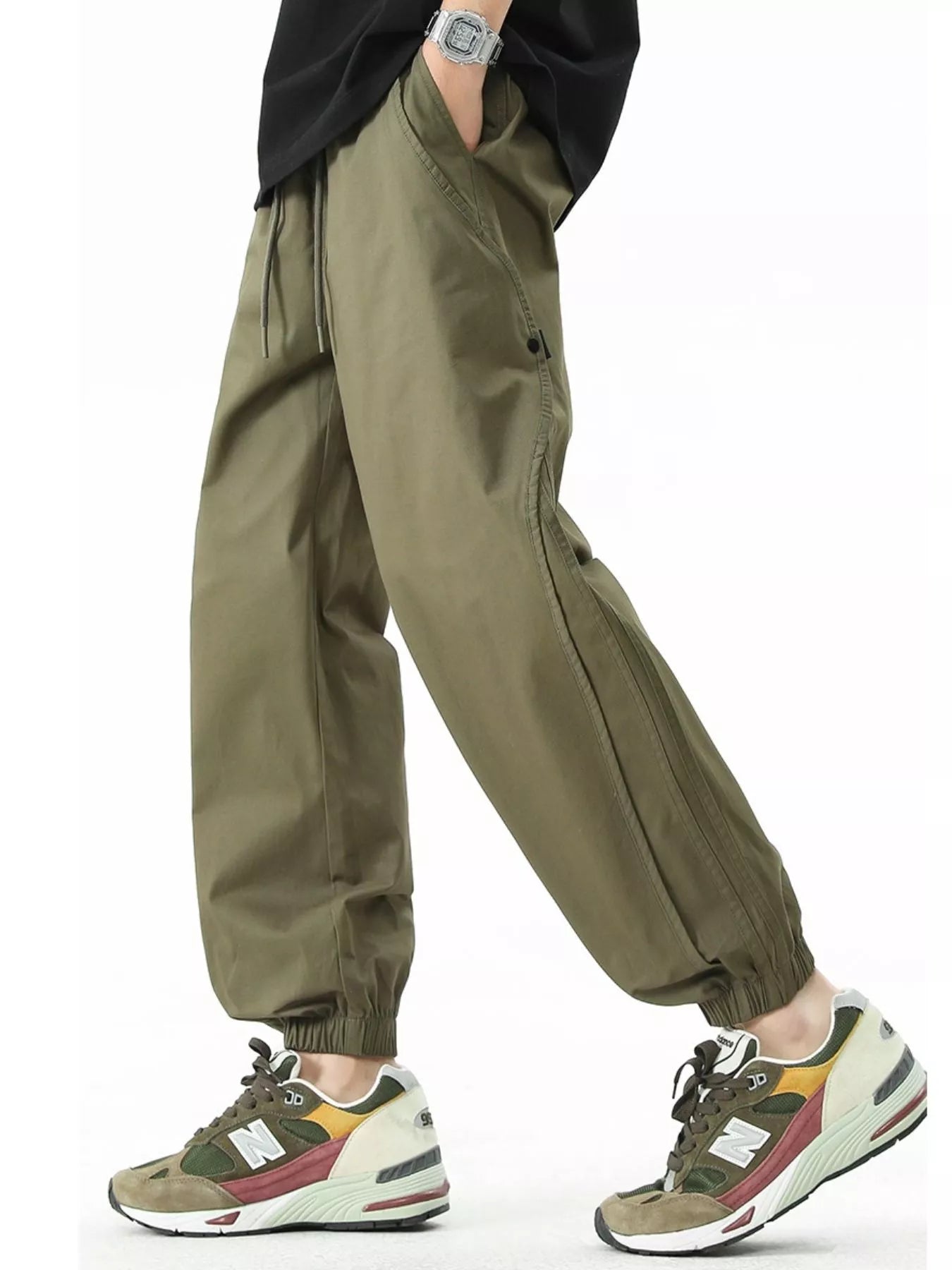 Men's Plus Size Loose Fit Drawstring Casual Pants