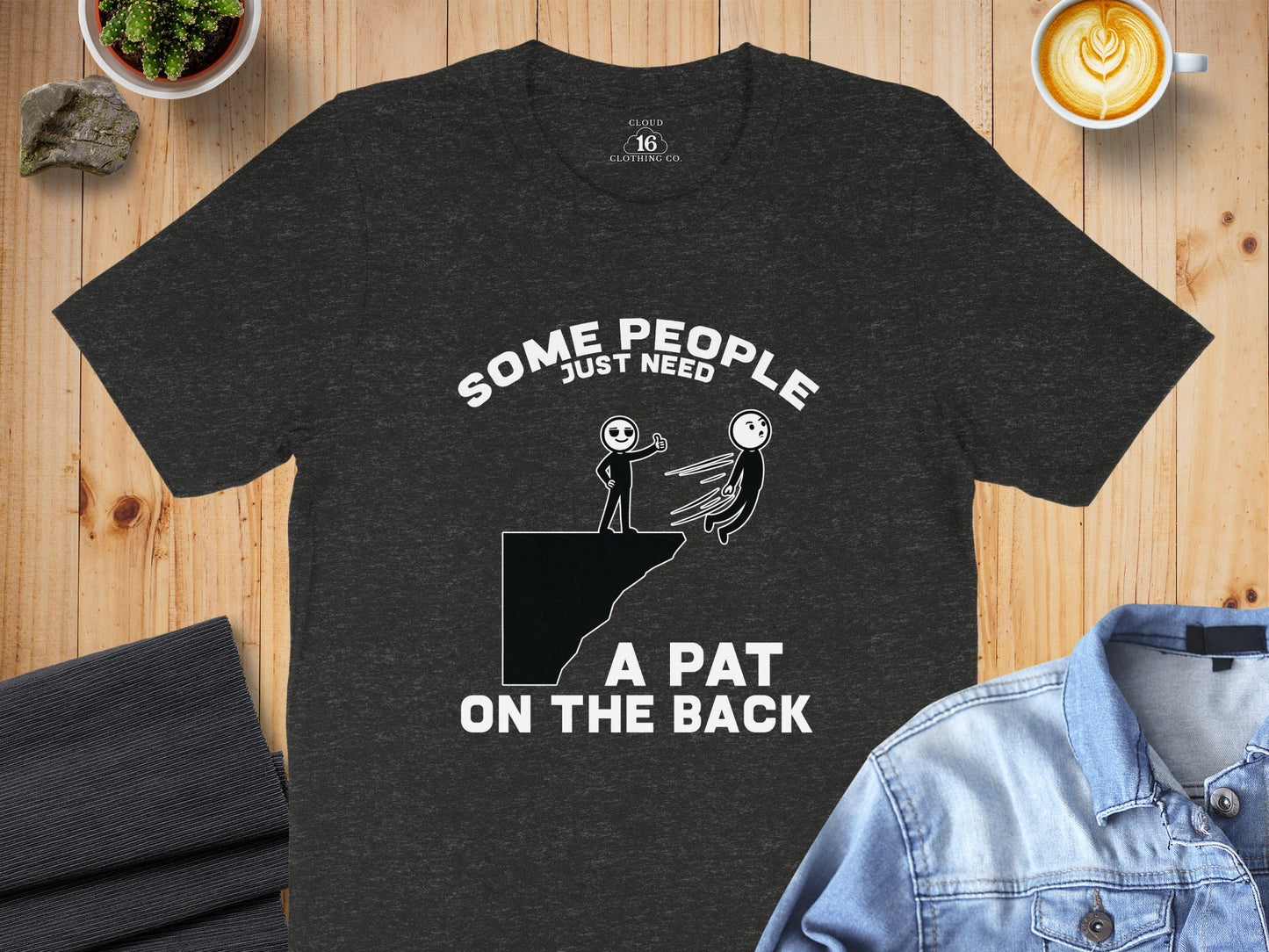 Thumbs Up Before The Fall Funny Stick Figure Art T-Shirt