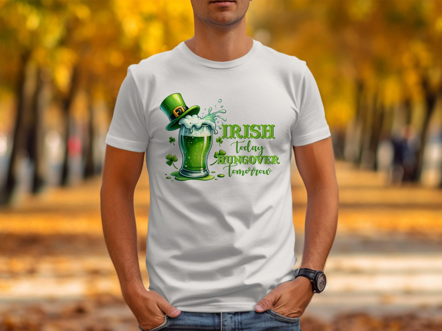 Funny Irish T-Shirts, St Patricks Day Shirts, Irish Today Hungover Tomorrow T-Shirts, Green Beer Lover T-Shirts, Lucky Shamrock Gift