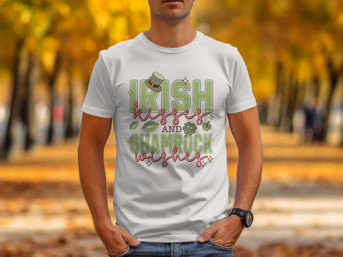 Irish Kisses Shamrock Wishes T-Shirts, St Patricks Day T-Shirts, Lucky Shirt, St Paddys Day Tee, St Patricks Day Gifts, Irish Gifts