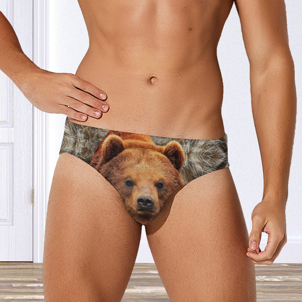 Brother Brown Bear Bulge Mens Banana Hammock Briefs