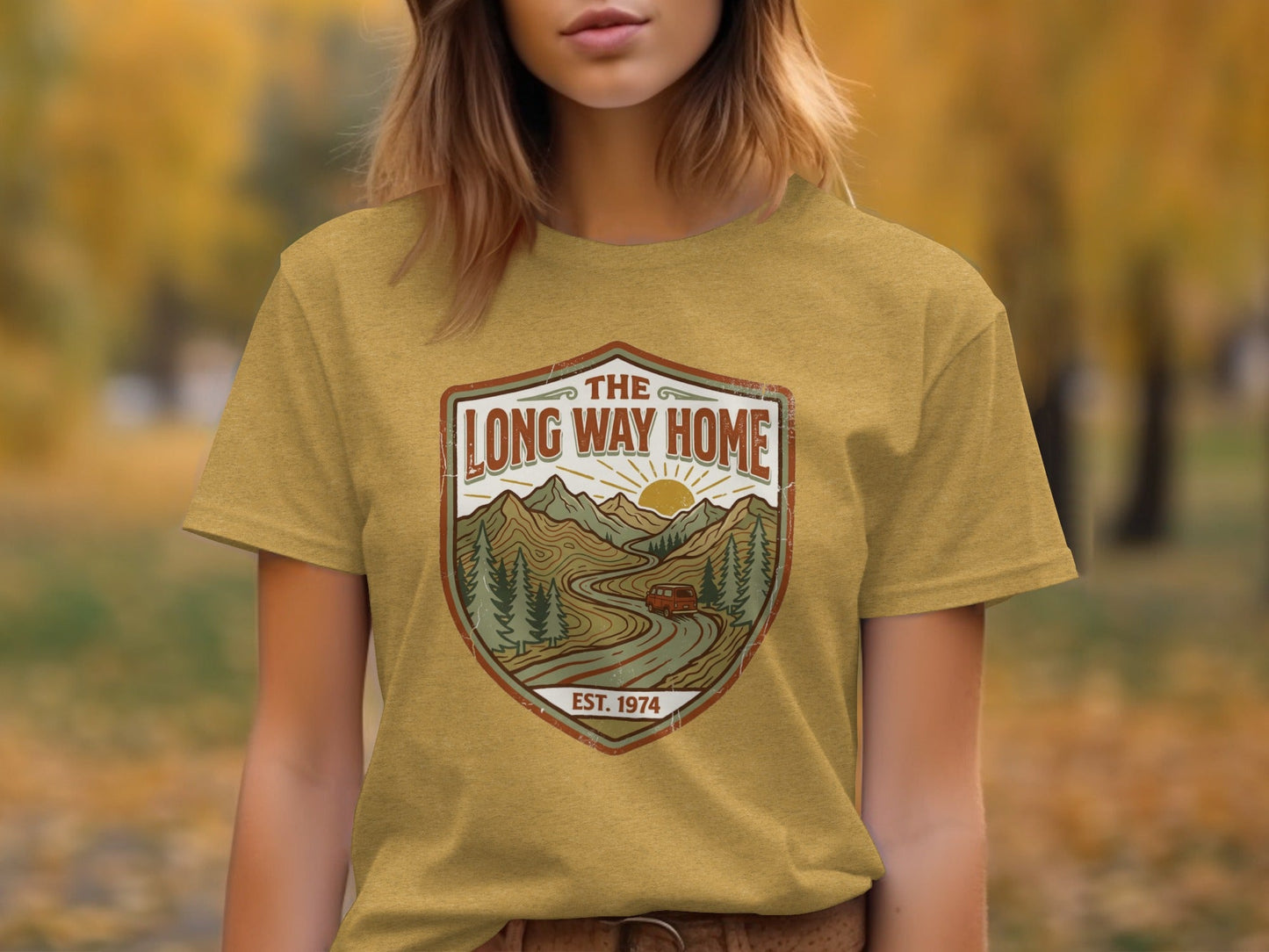 Rugged The Long Way Home - Vintage Adventure Wilderness Shirt
