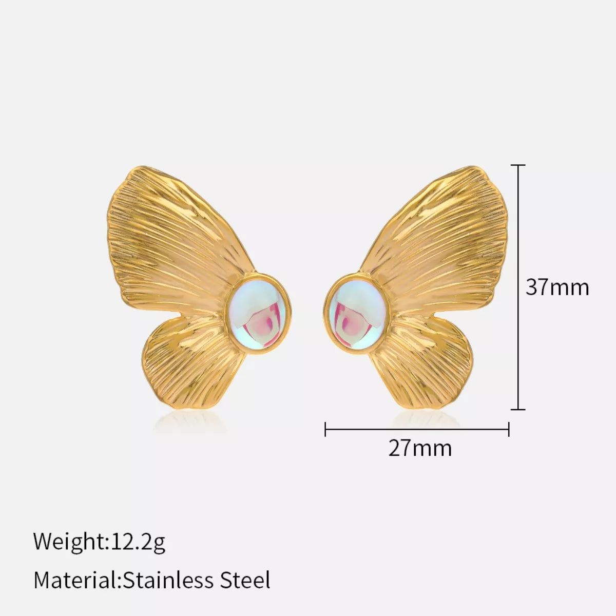 18K Gold-Plated Butterfly Wing Earrings