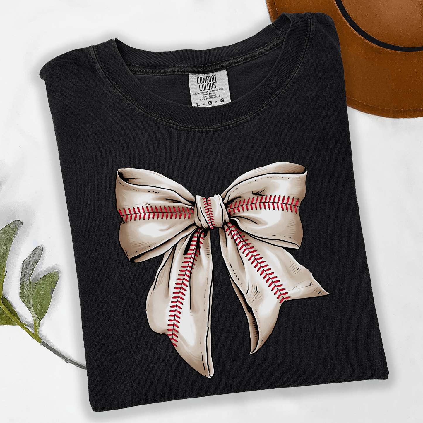 Baseball Bow Graphic Tee | Comfort Colors Baseball Shirt | Baseball Mom Shirt | Coquette Sports Tee | Game Day Outfit | Soft Washed T-Shirt