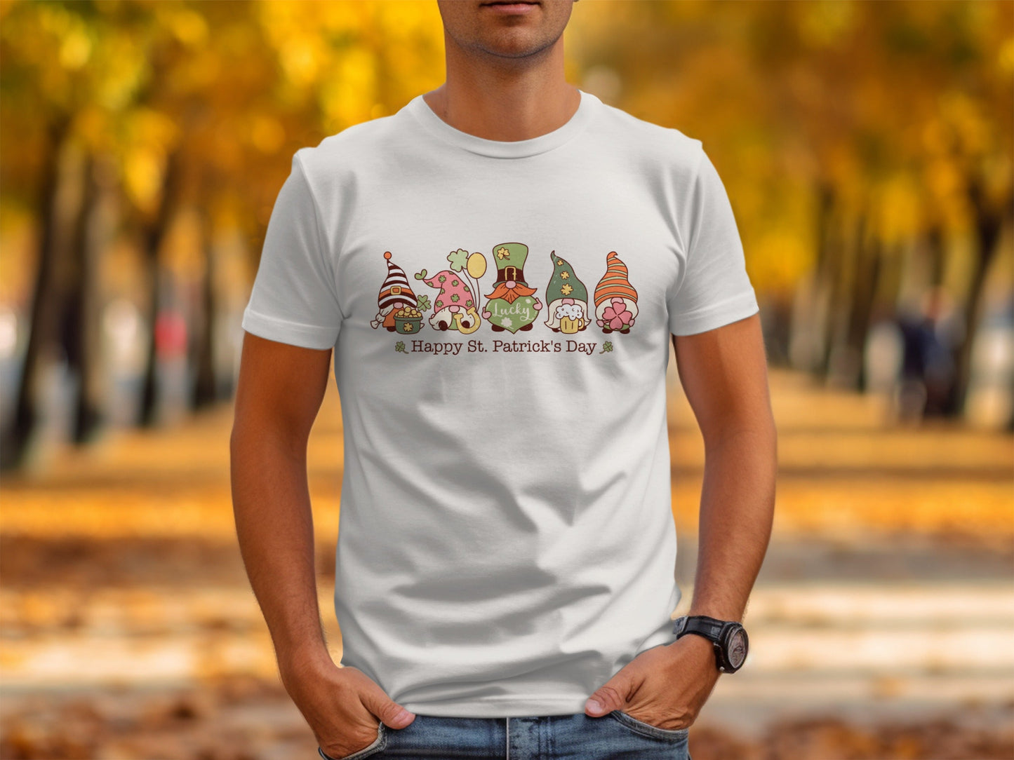St Patricks Day Gnomes T-Shirts, Lucky Irish T-Shirts, Cute Holiday T-Shirts, Festive Shamrock Apparel, Limited Edition St Paddys Day