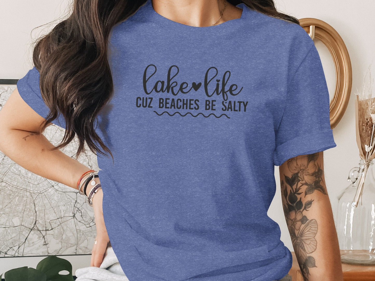 Lake Life Cuz Beaches Be Salty Slogan T-Shirt