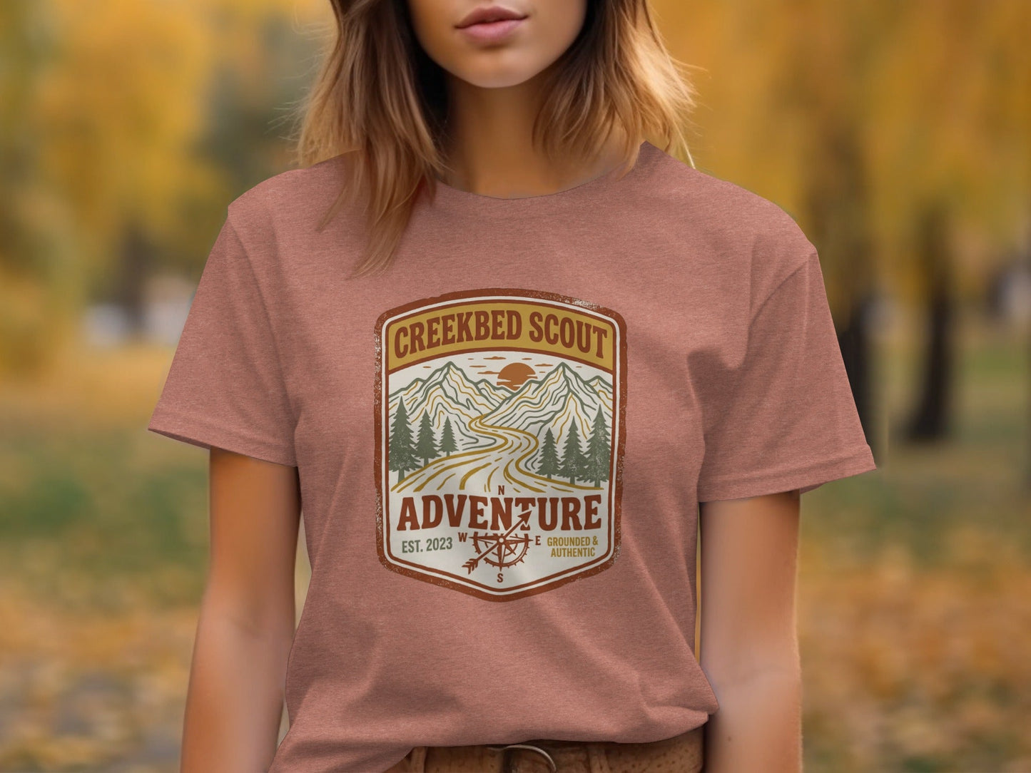 Rugged Creekbed Scout Adventure Emblem Wilderness Shirt
