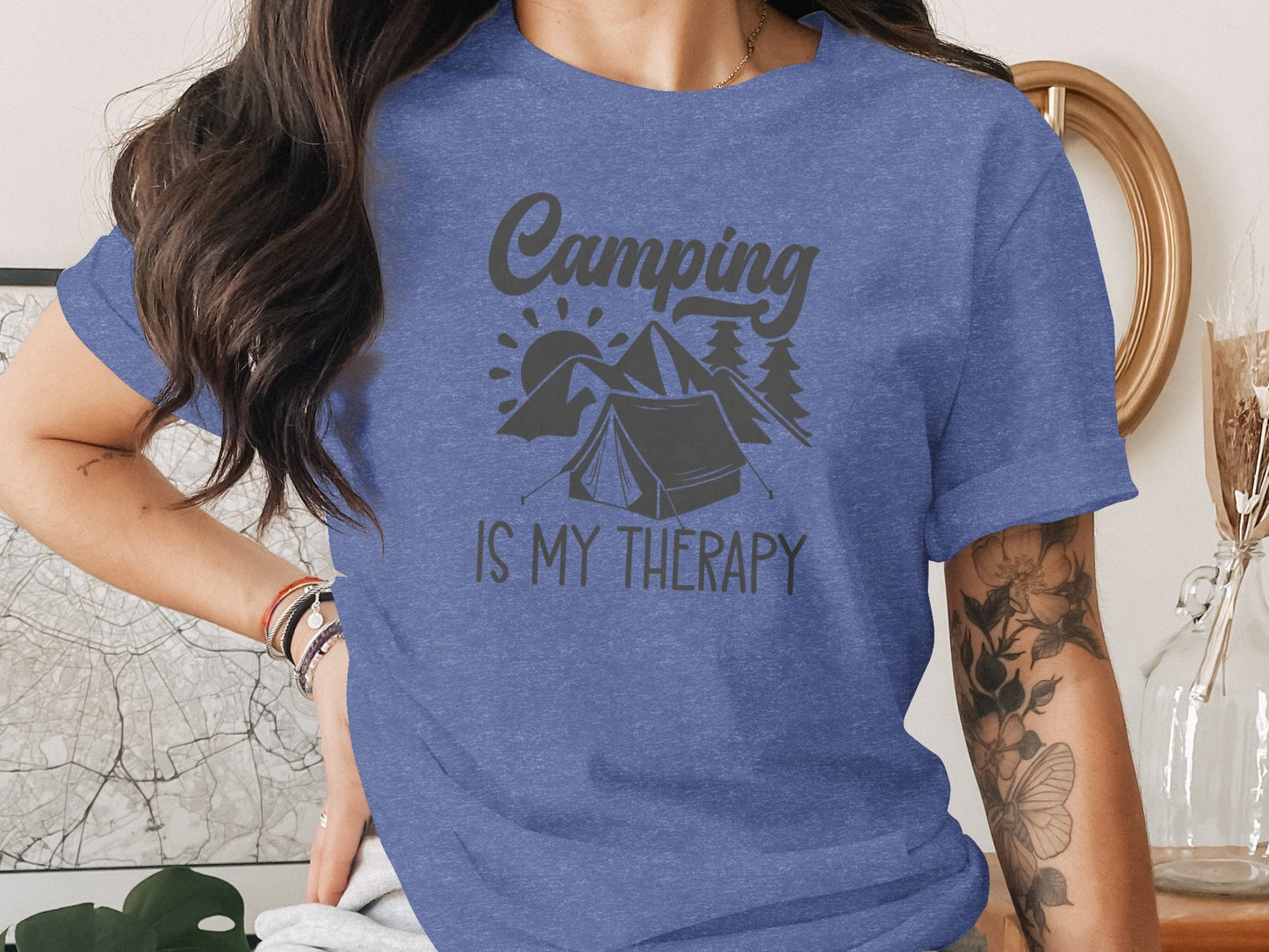 Camping Is My Therapy Nature Lover Outdoor Camping T-Shirt