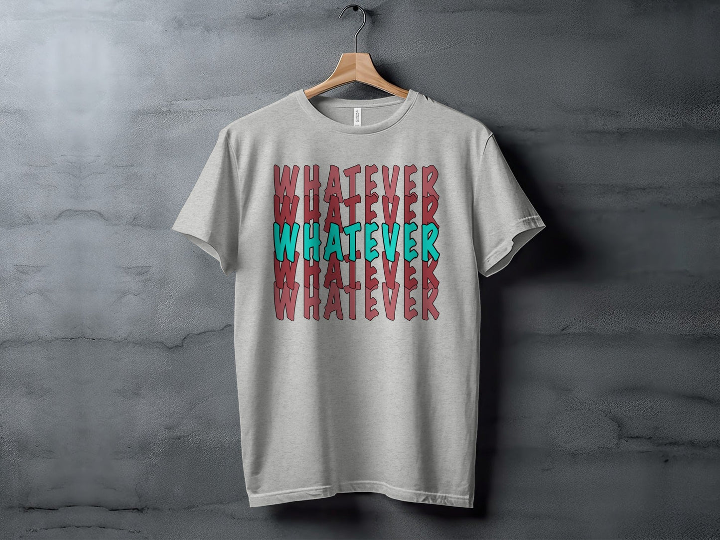 Retro Whatever Text Pattern Aesthetic Cool Attitude T-Shirt