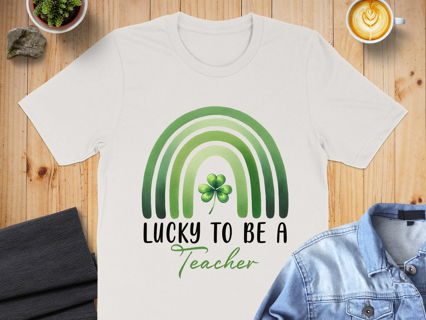 Lucky To Be A Teacher Rainbow St Patricks Day T-Shirt
