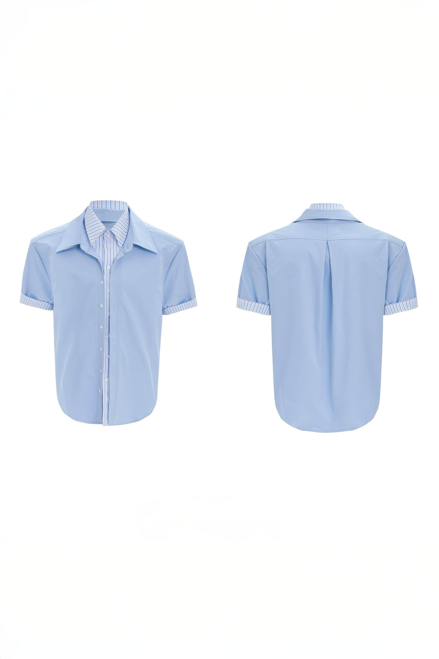 Deconstructed Stripe Shirt - Colorblock Layered Designer Top