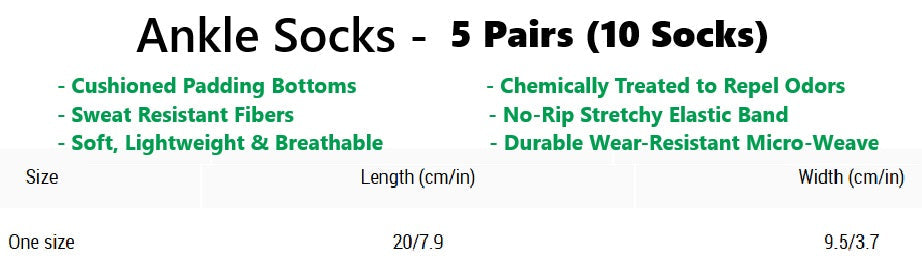 The Perfect Music Festival Ankle Socks (5 Pairs) Sweat-Proof, Odor-Proof, Breathable Psychedelic Psilocybin Mushroom Socks