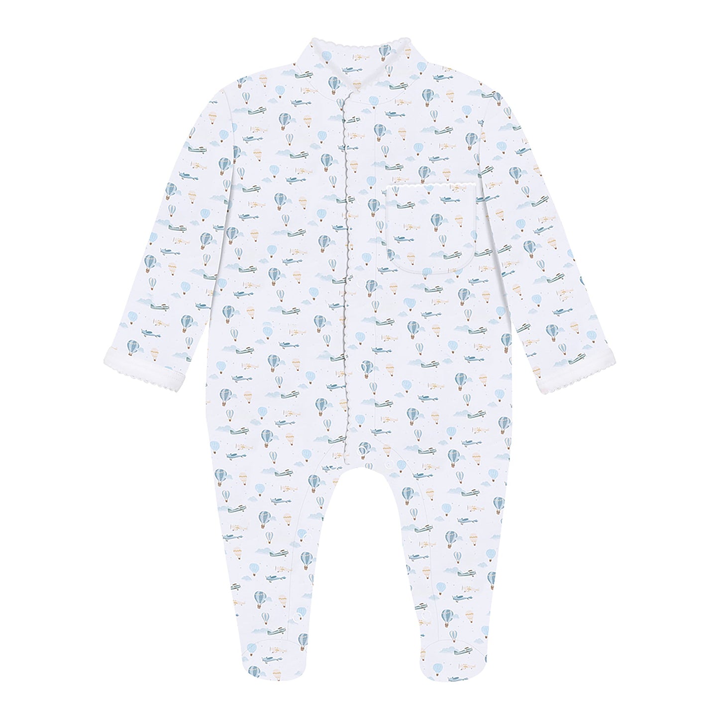 Little Airplanes Pima Cotton Baby One-Piece Pajamas