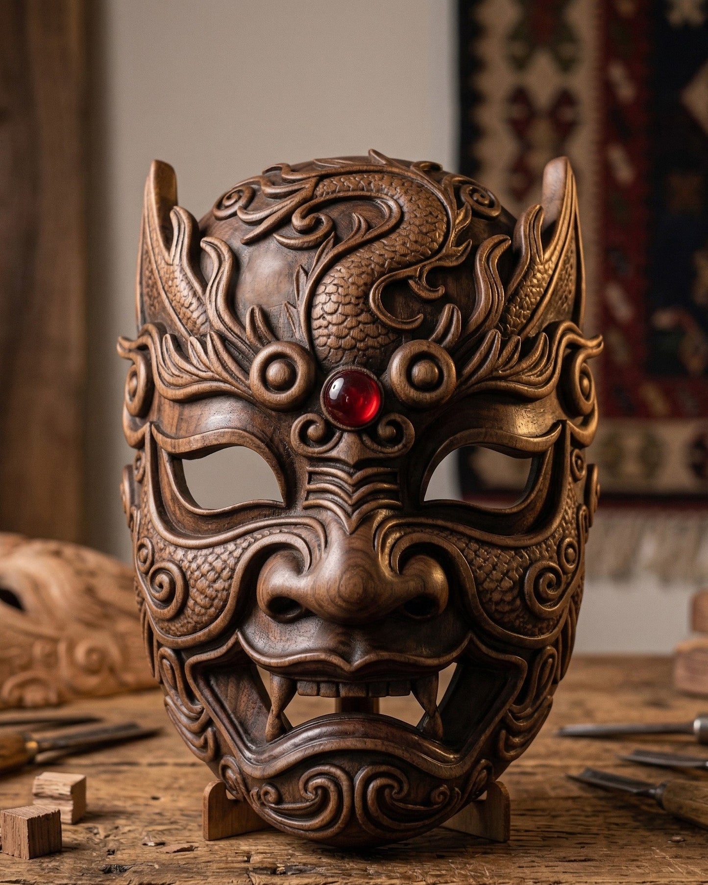 Dragon Oni Mask - 12"