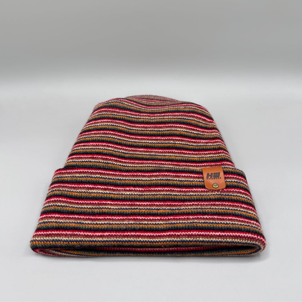 H Stitch Beanie, Multi Color Knit Winter Hat