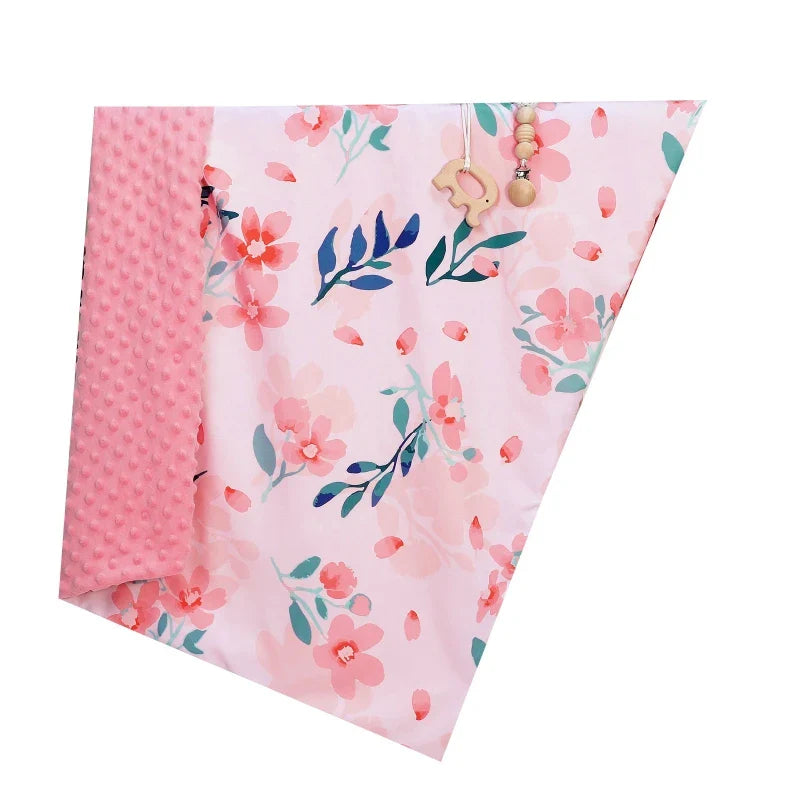 Newborn Baby Blanket Warm Swaddling Wrap Winter Autumn Toddler Dotted Quilt