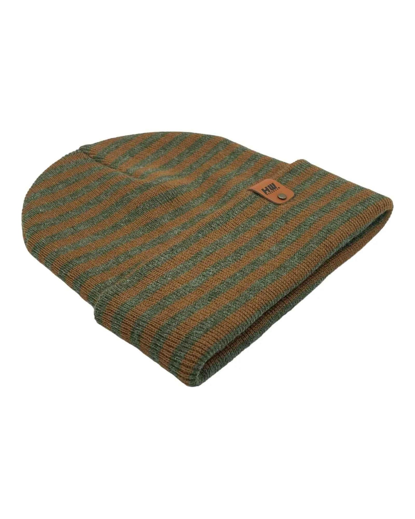 Classic RoRo Cuffed Beanie, Green and Brown