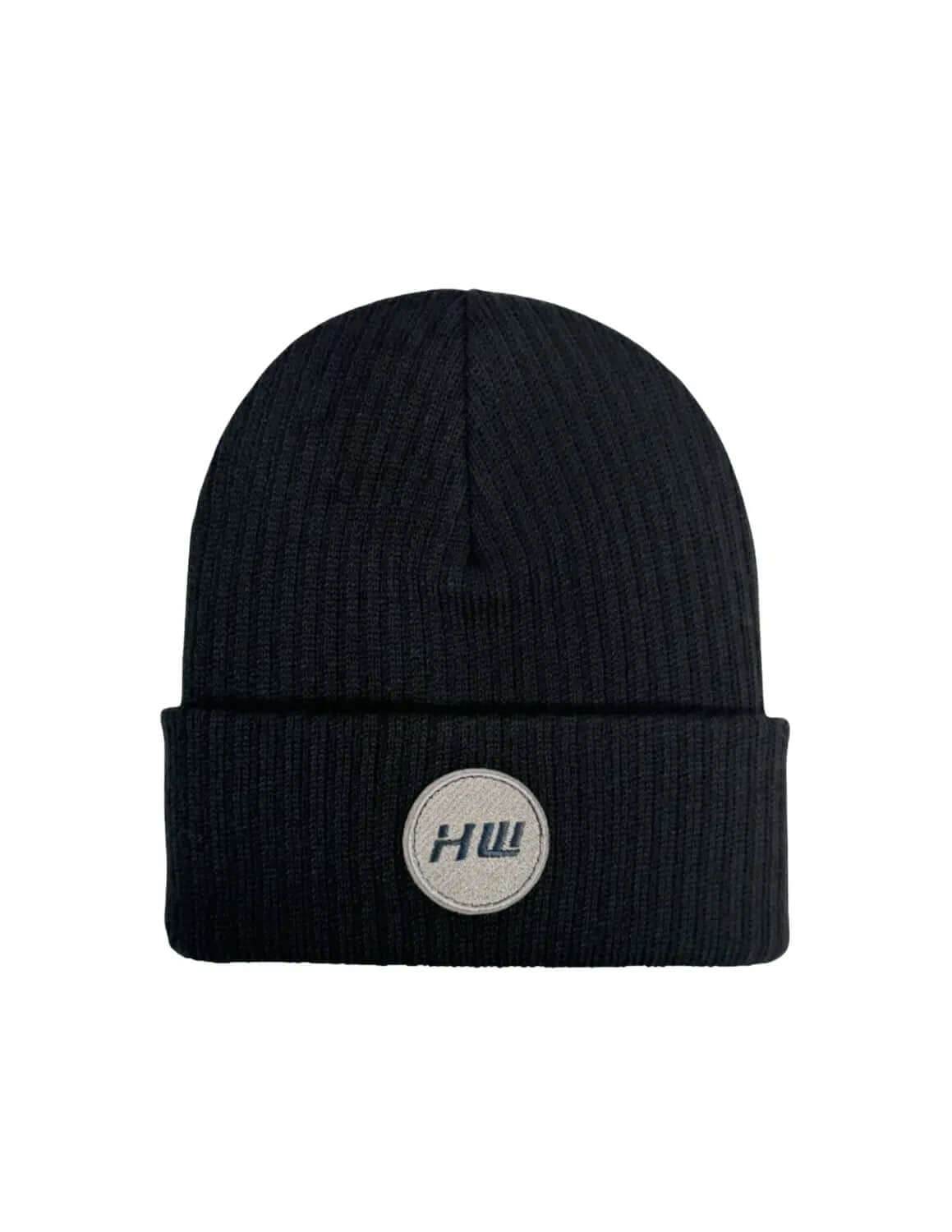 Cuffed Wide Ribbed, Traditional Beanie, Black