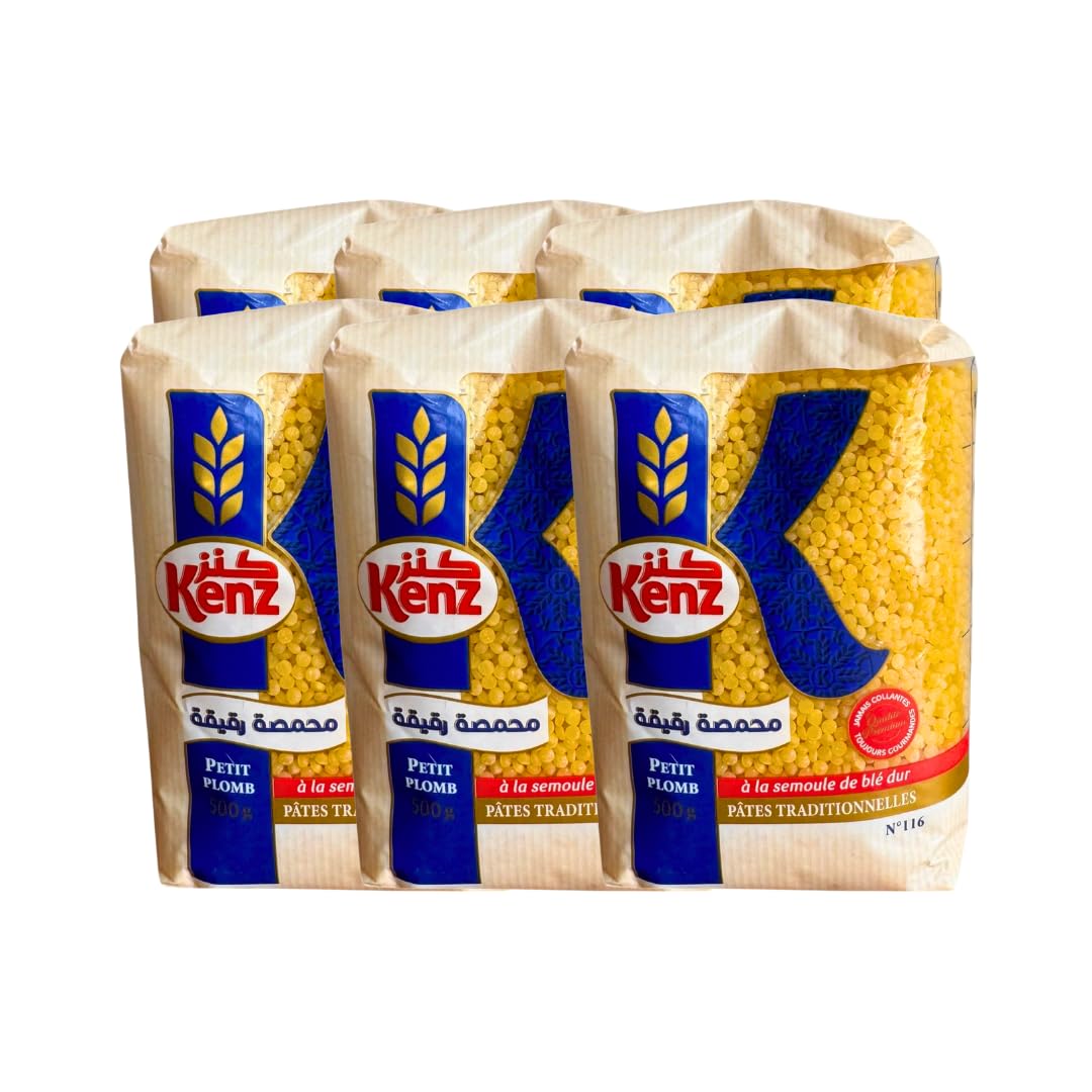 Kenz Petit Plomb Traditional Moroccan Pasta – Durum Wheat Semolina, 500g, Pack of 12 (6kg Total)