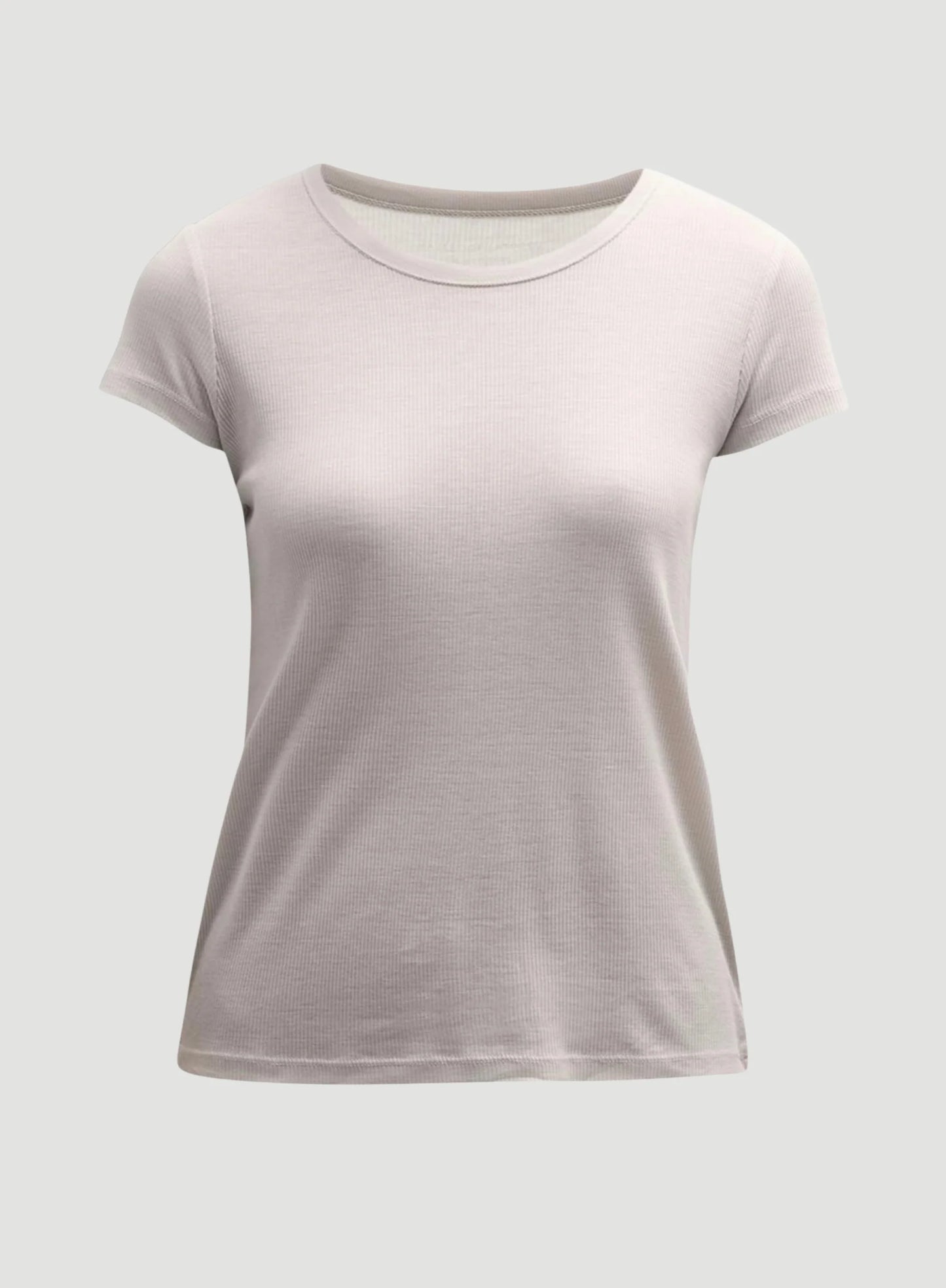 Lyocell Cotton Baby Rib Short Sleeve Crewneck T-Shirt