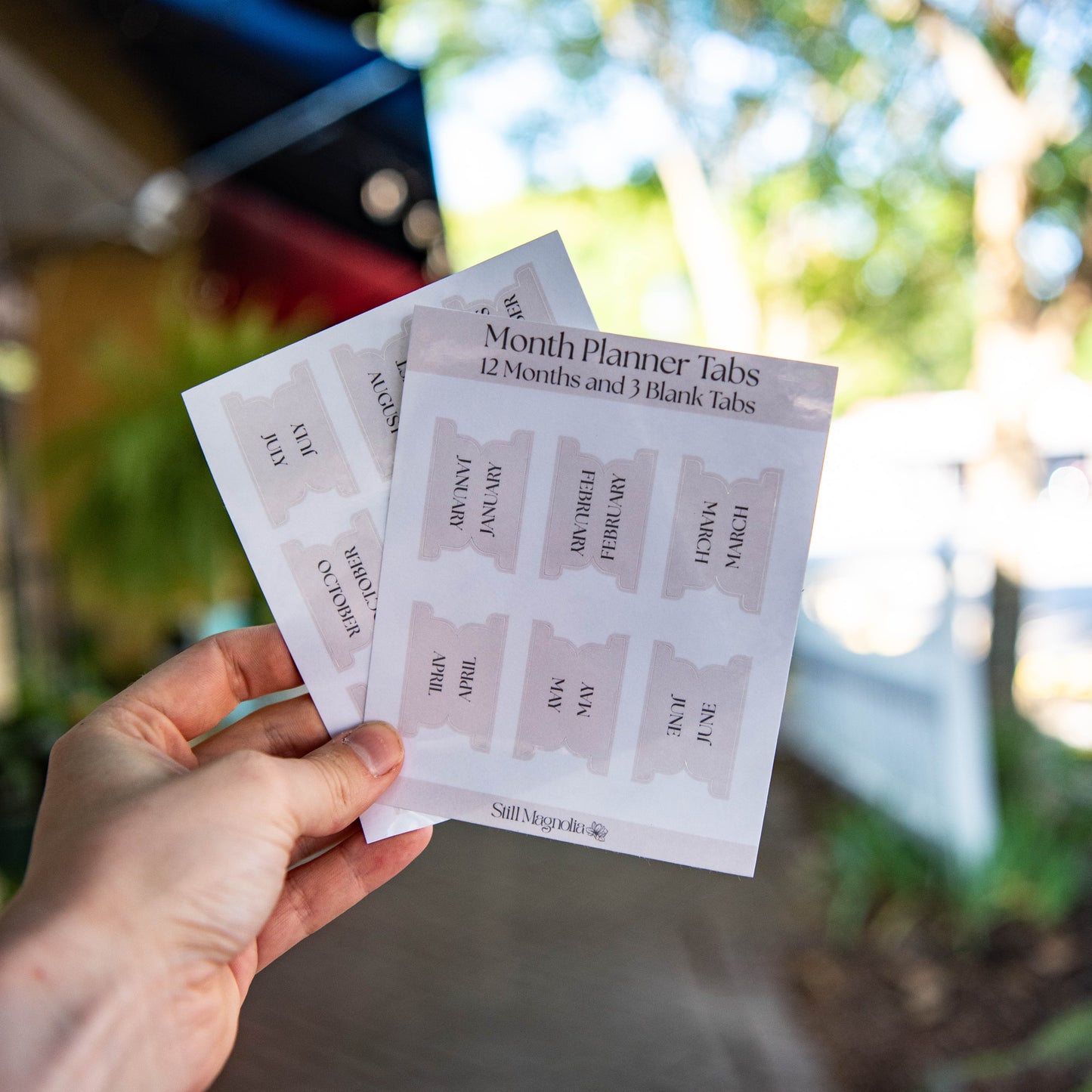 Cream Planner Tabs - Sticker Sheet