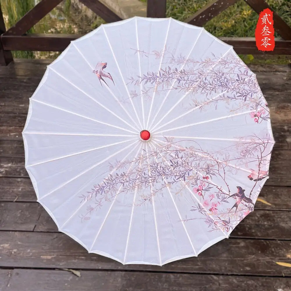 Silk umbrella with cherry blossom design