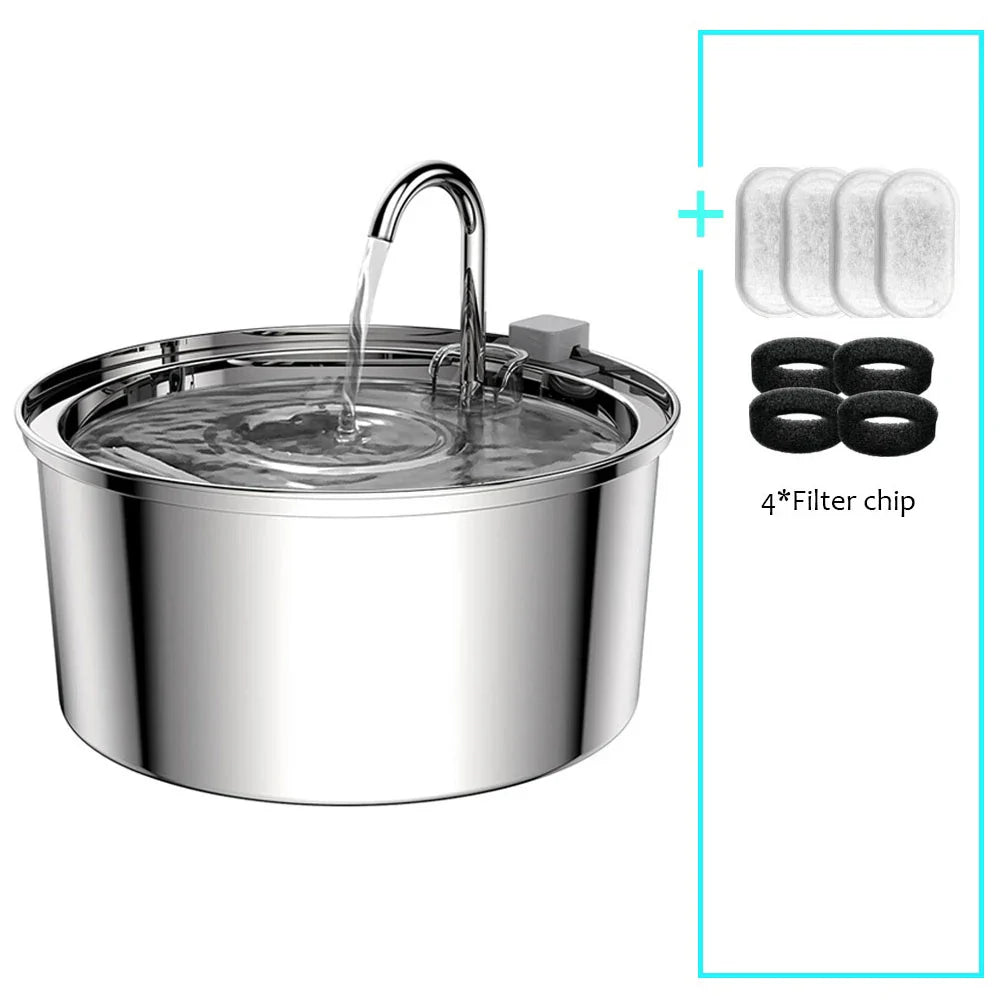 Stainless Steel Automatic Pet Cat Water Feeder Drinking Bowl