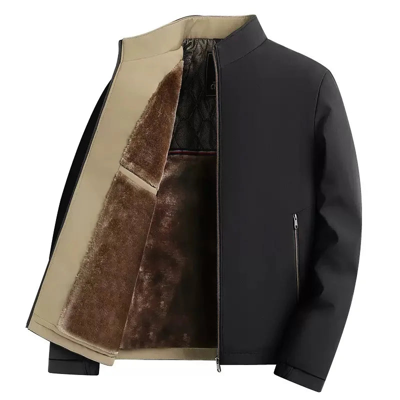 Winter Men's Sport Windproof Color Plus Velvet Thick Warm Jacket Large Size L-4XL