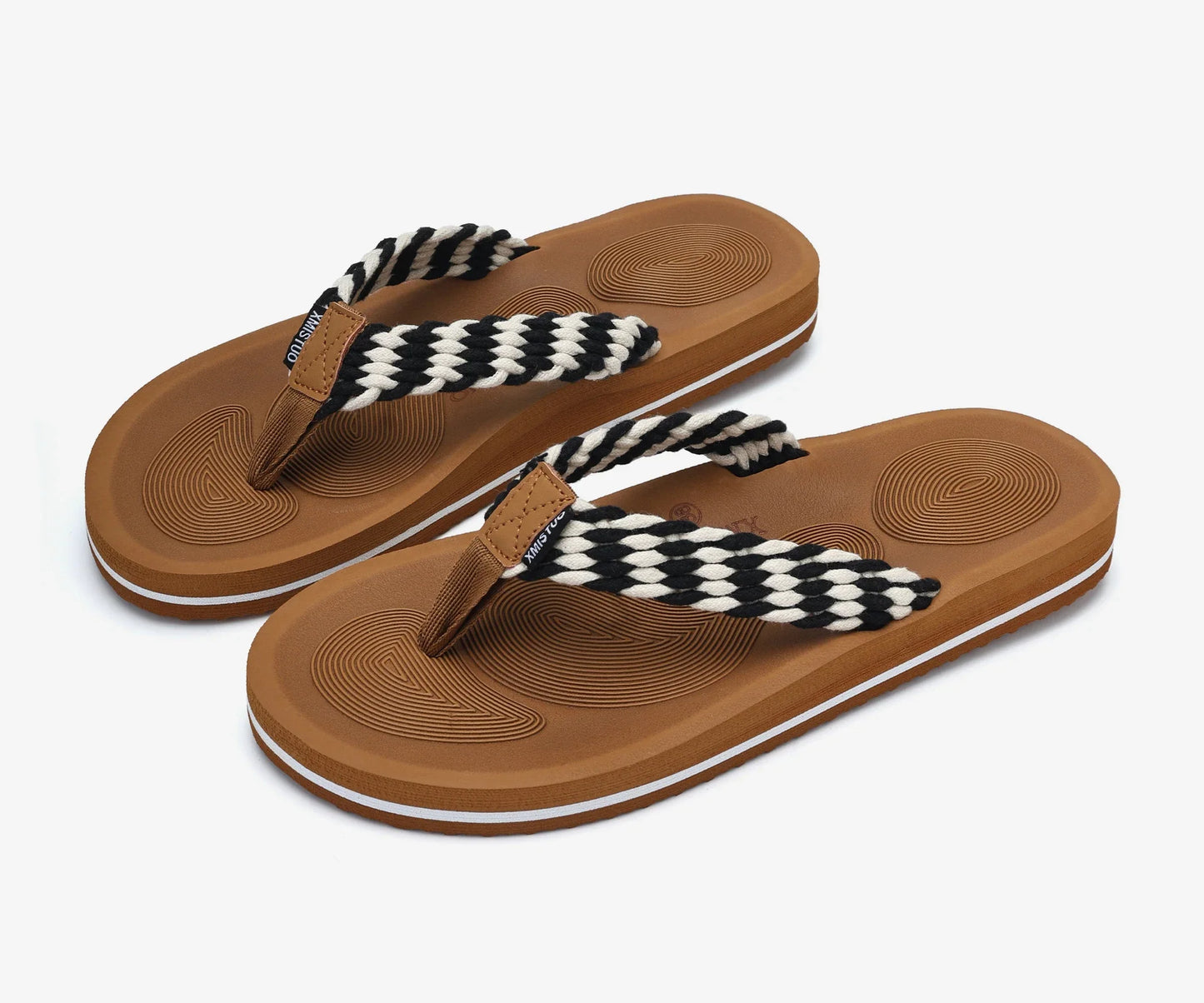 Women Thick Rubber Sole Non Slip EVA Midsole Open Toe Beach Flip Flops