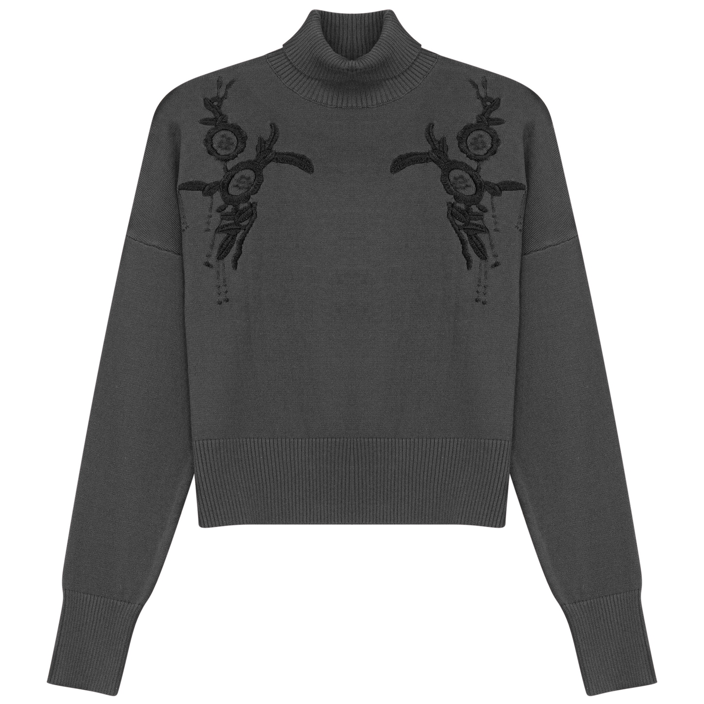 Mock Neck Applique Sweater